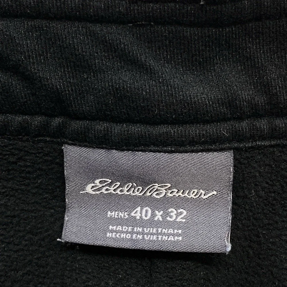 Eddie Bauer Black Fleece Lined Mens 40x31 Nylon Pants Hiking Outdoor Snow Travel